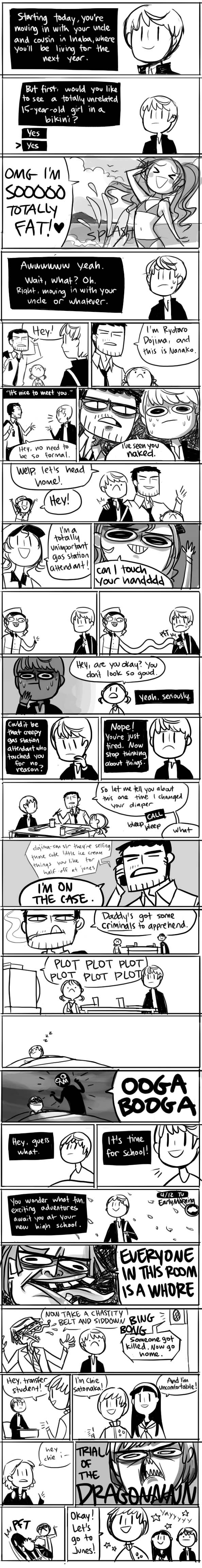 amagi_yukiko, comic, doujima_nanako, doujima_ryoutarou, english, hanamura_yousuke, highres, hiimdaisy, humor, izanami, kujikawa_rise, long_image, monochrome, morooka_kinshirou, narukami_yuu, parody, peachifruit, persona, persona_4, satonaka_chie, seta_souji, summary, tall_image, |_|