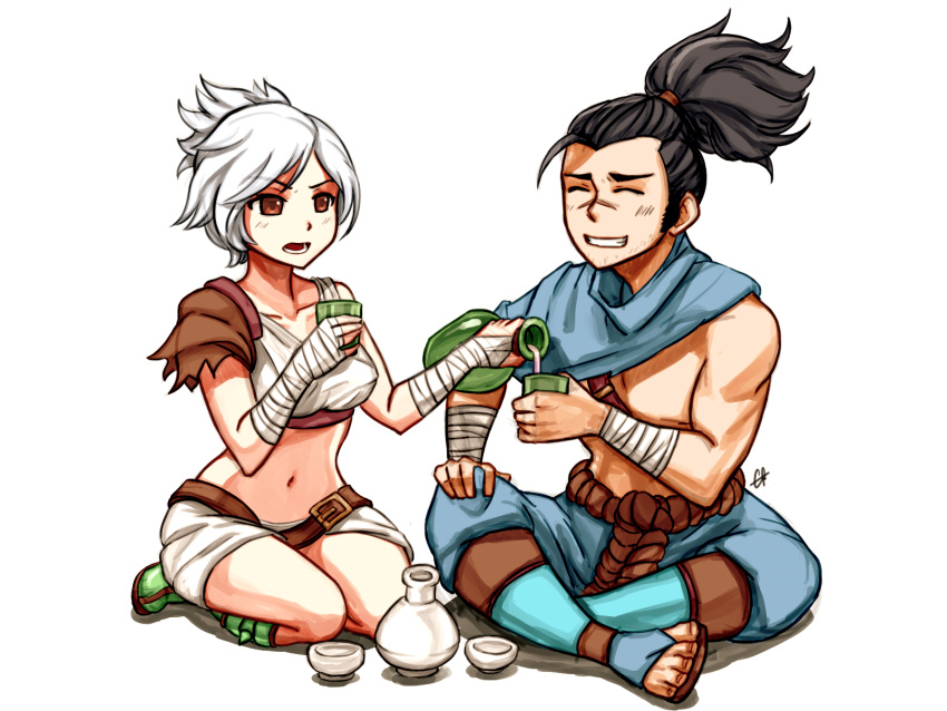 1girl, black_hair, bottle, brown_eyes, cup, highres, league_of_legends, long_hair