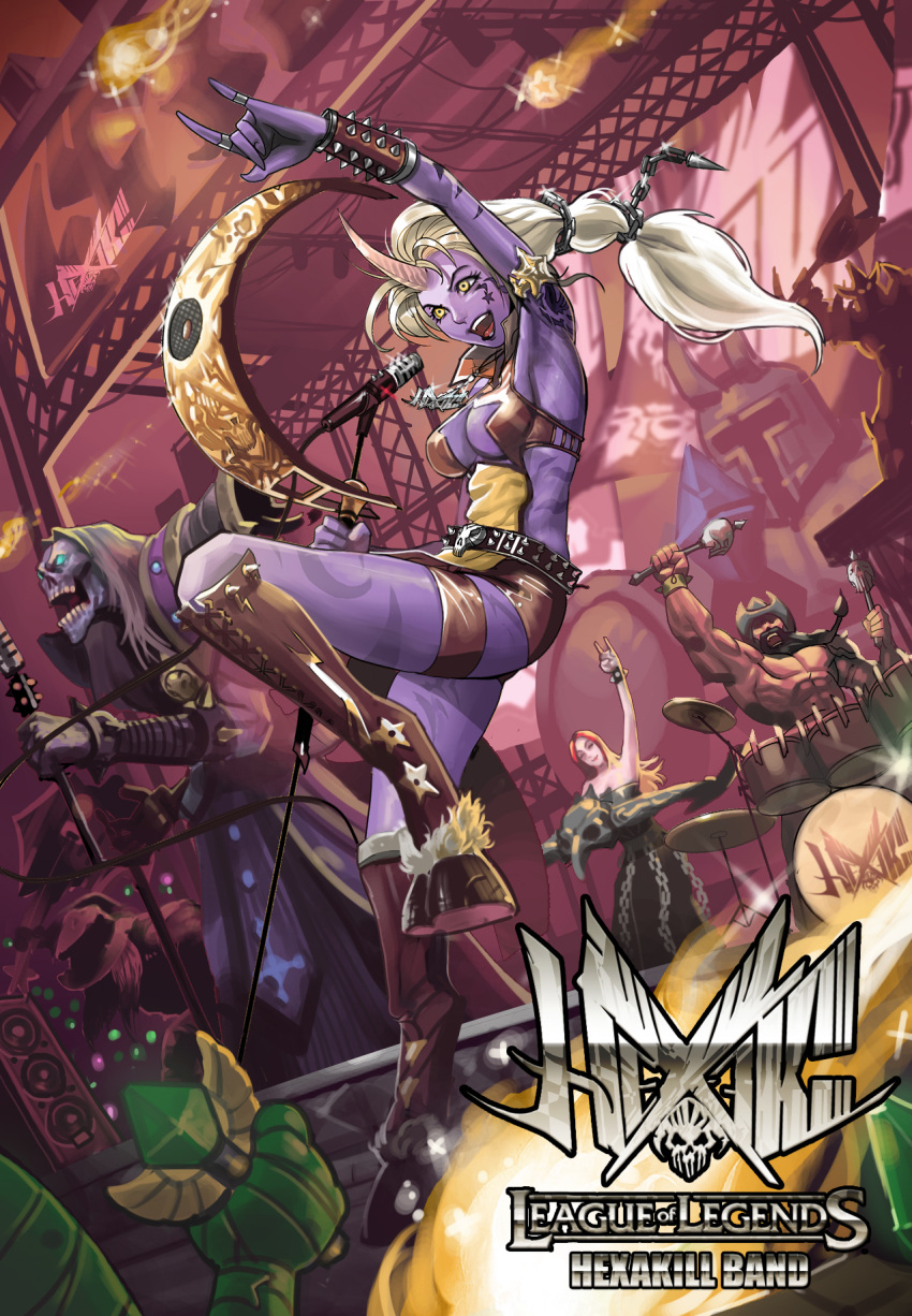 alternate_costume, amumu, armor, bare_shoulders, beard, breasts, cleavage, facial_hair