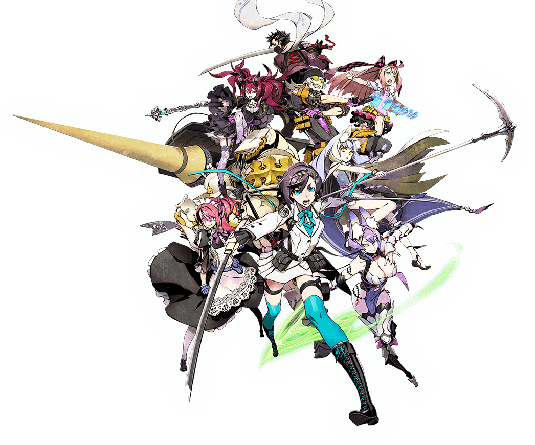 7th_dragon, 7th_dragon_iii, animal_ears, armor, bandana, black_hair, breasts, card