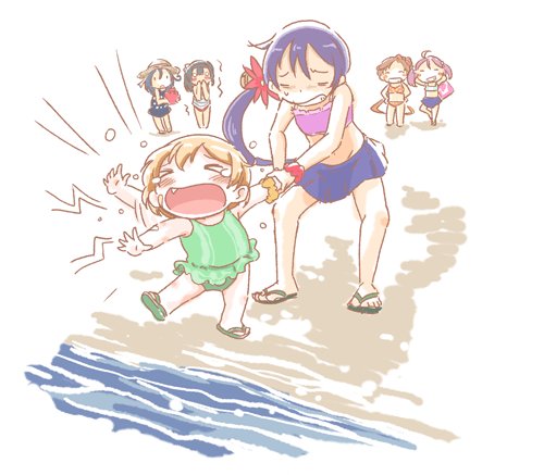 >:o, >_<, 6+girls, :d, :o, =_=, ahoge, akebono_(kantai_collection)