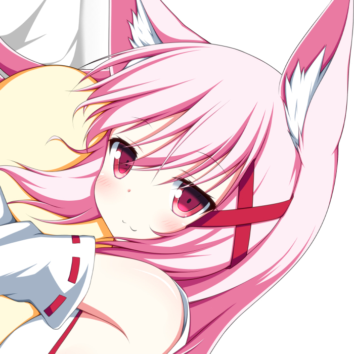 1girl, :3, animal_ears, blush, fox_ears, hair_ornament, japanese_clothes, kazamatsuri_kazari