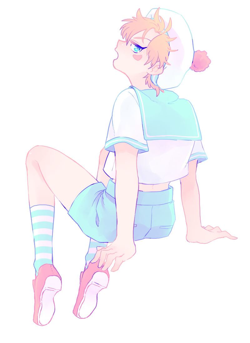 1boy, blonde_hair, caesar_anthonio_zeppeli, facial_mark, hat, jojo_no_kimyou_na_bouken, jukuta_tsu, sailor