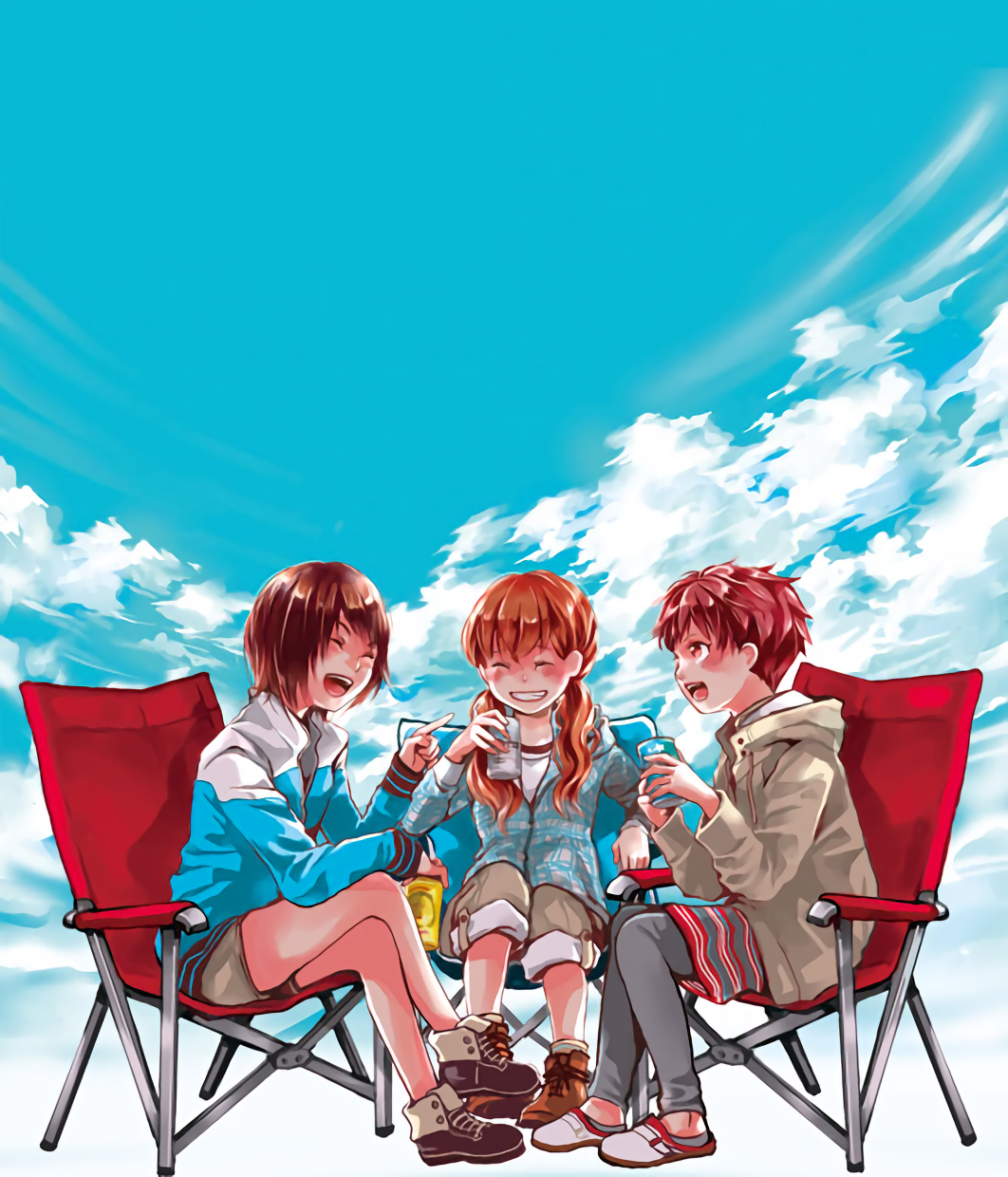 3girls, awaya_makoto, brown_hair, highres, long_hair, misolala, miyahara_ruri, mugita_misono