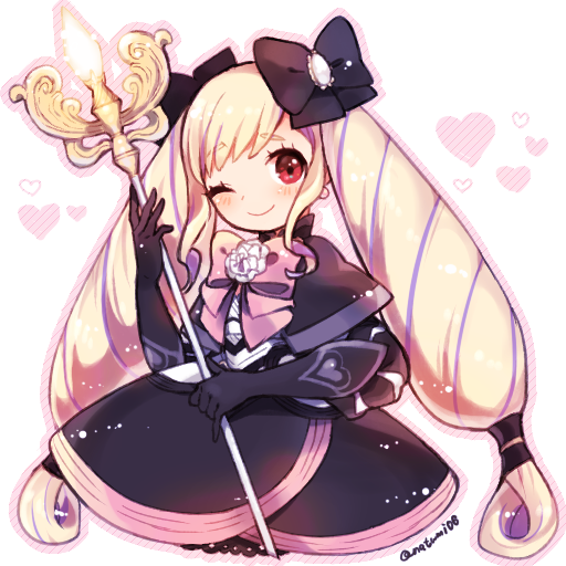 1girl, artist_name, blonde_hair, dress, drill_hair, elise_(fire_emblem), fire_emblem, fire_emblem_fates