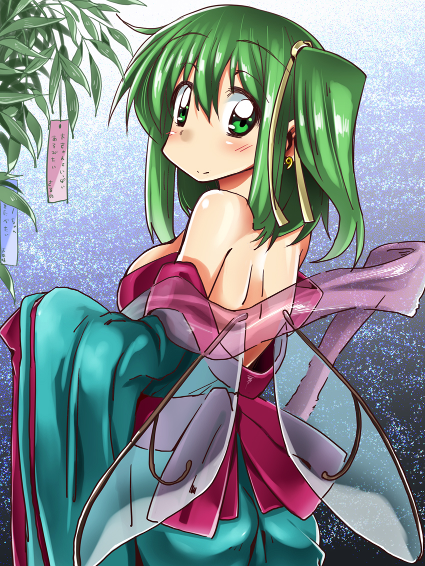 (9), 1girl, alternate_costume, ase_(nigesapo), bare_shoulders, blush, breasts, daiyousei