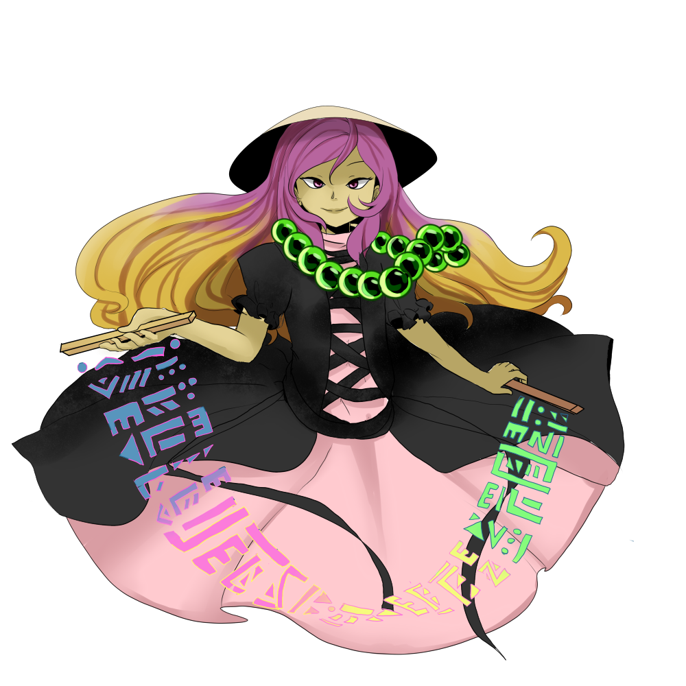 1girl, ajirogasa, blonde_hair, gradient_hair, hat, hijiri_byakuren, jewelry, kia_(tumblr)