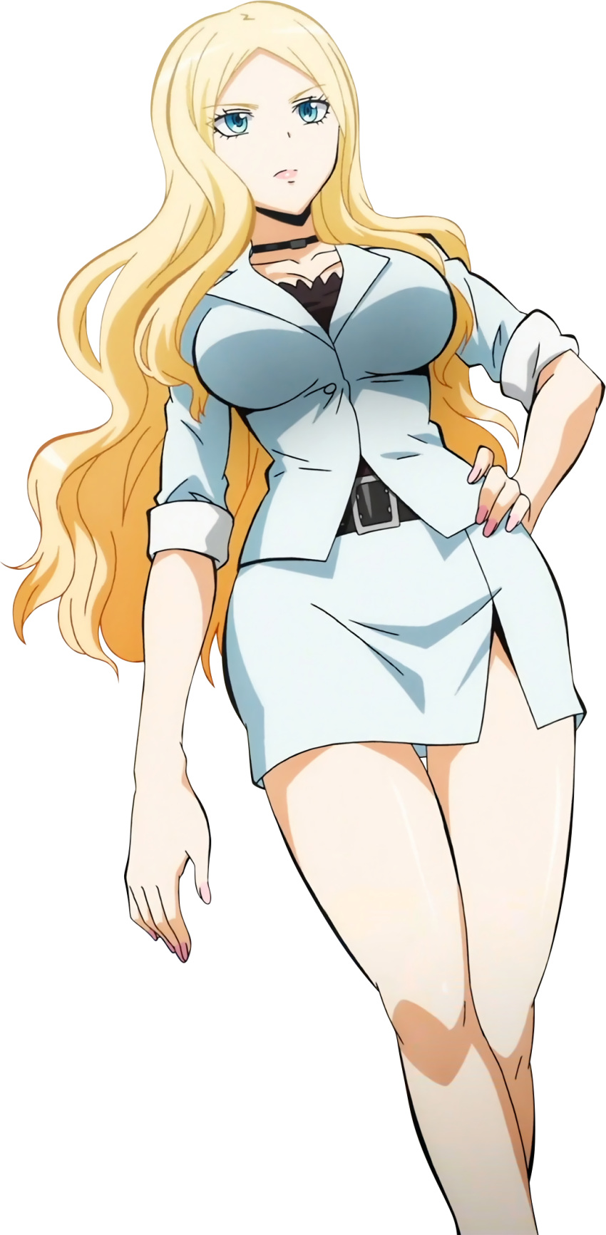 1girl, ansatsu_kyoushitsu, artist_request, blonde_hair, blue_eyes, female, highres, irina_jelavic, solo, source_request, transparent_background