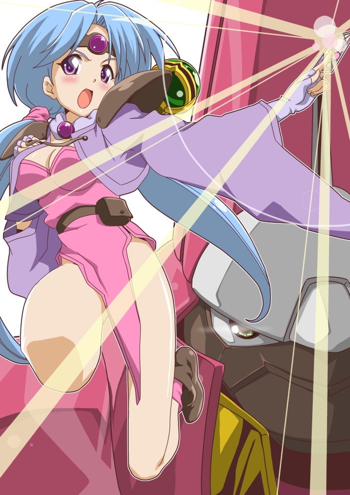 circlet, haou_taikei_ryuu_knight, magic, magidora, mecha, paffy_pafuricia, purple_eyes, segawa_haruna