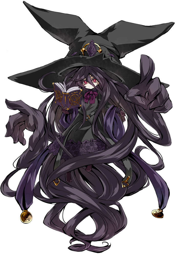 1girl, black_hair, book, dress, floating, gloves, grimoire, hat