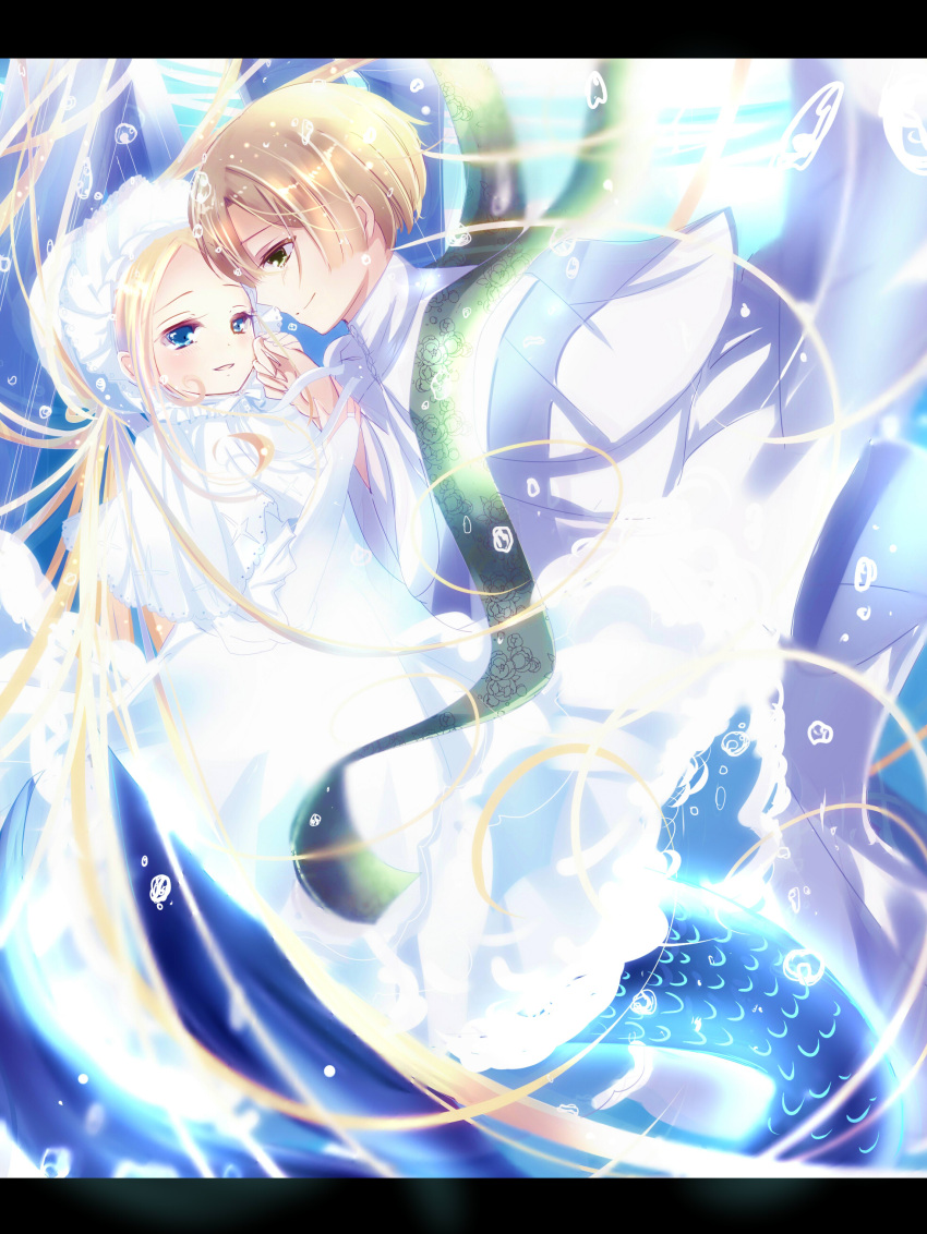 blonde, brown_hair, clara, earl, green_eyes, headdress, high_resolution, long_hair