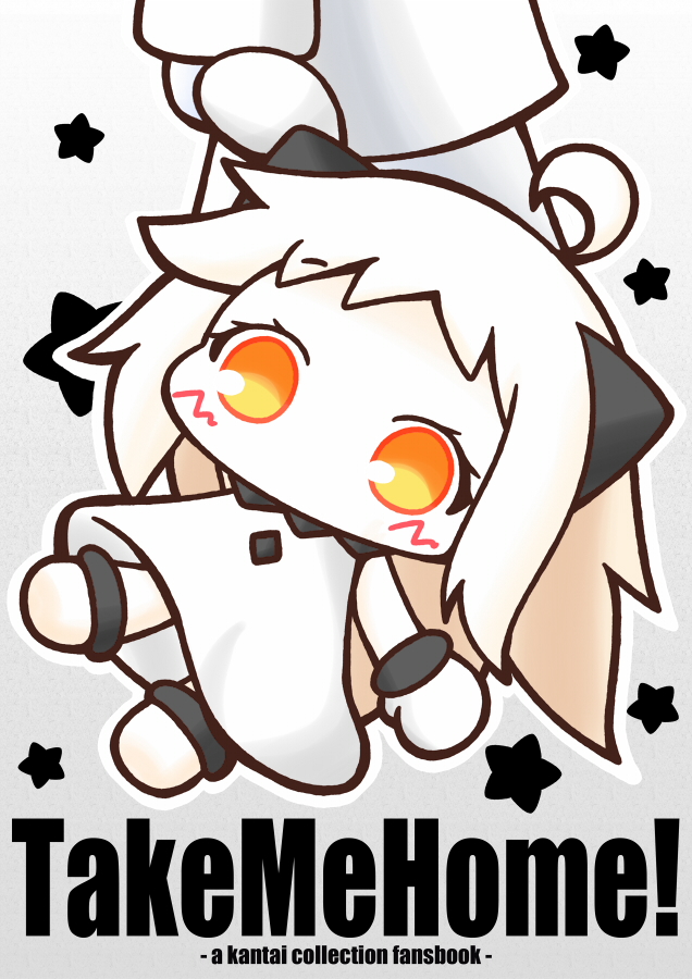 1girl, ahoge, chibi, dress, english, heimwelt, horns, kantai_collection