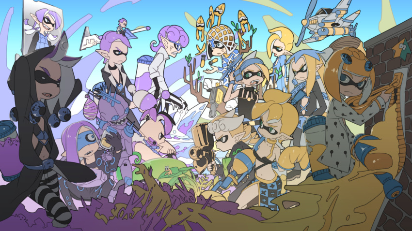 aerosmith_(stand), baby_face_(stand), beach_boy_(stand), blonde_hair, bra, brick_wall, bruno_bucciarati, formaggio