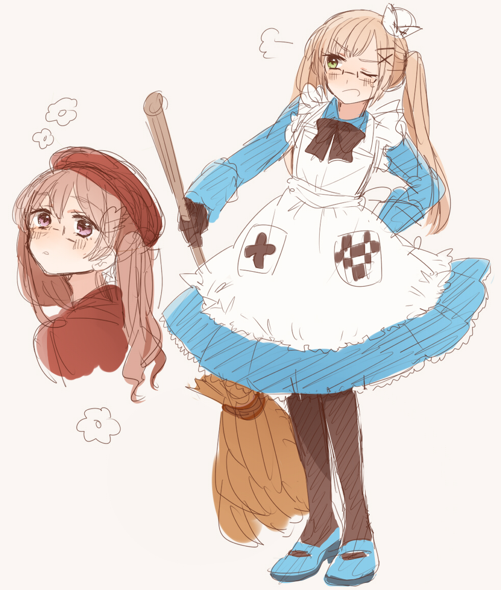 2girls, canada_(hetalia), canada_(hetalia)_(female), duo, female, genderswap, hetalia:_axis_powers, hetalia_axis_powers, long_hair, multiple_girls, nyotalia, pixiv_id_3004501, simple_background, twintails, united_kingdom_(hetalia), united_kingdom_(hetalia)_(female)