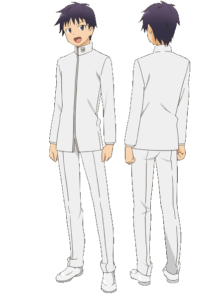 adachi_shingo, cover_image, male, official_art, purple_hair, short_hair, solo, working!!