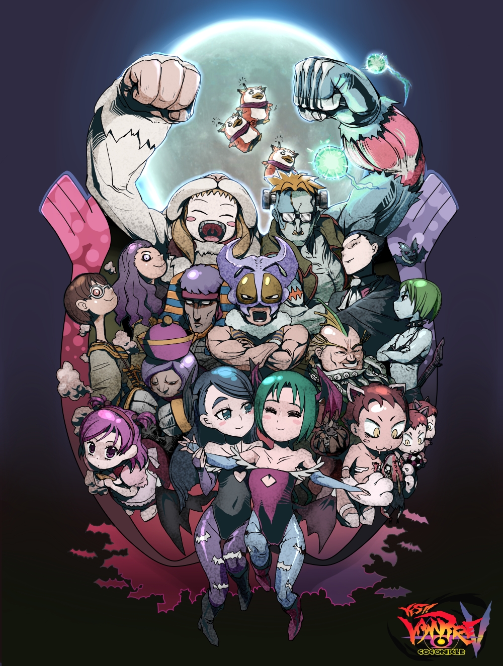 11_(?-pon3rd), akimoto_komachi, akimoto_madoka, bridal_gauntlets, bunbee, capcom, character_request, coco_(precure_5)