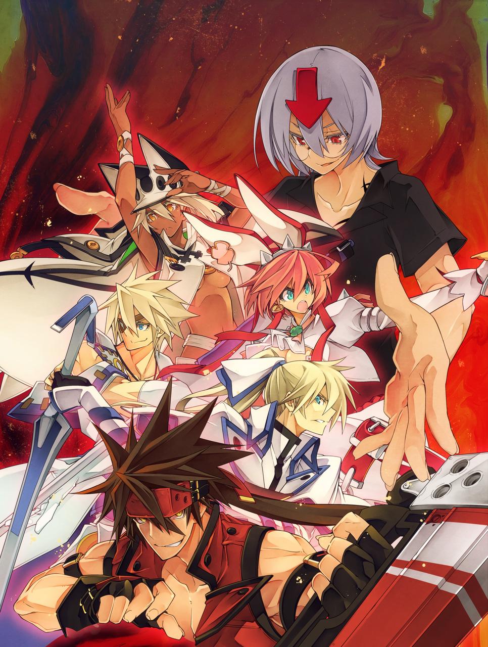 10mo, bedman, blonde_hair, dark_skin, elphelt_valentine, eyepatch, guilty_gear, guilty_gear_xrd