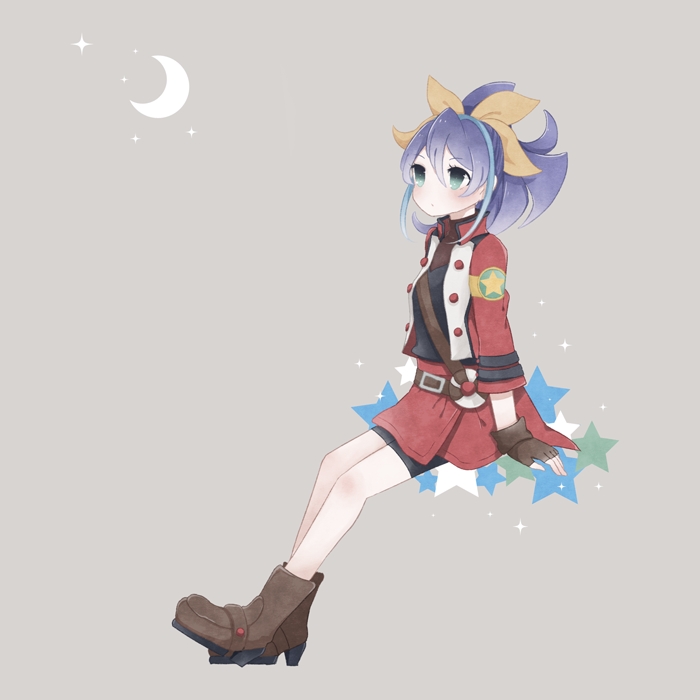 1:1_aspect_ratio, bent_knees, blue_eyes, blue_hair, boots, bow, closed_mouth, female