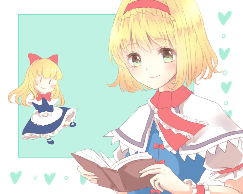 1280x1024_wallpaper, 5:4_aspect_ratio, alice_margatroid, apron, blonde, blue_dress, blue_outfit, blue_shirt