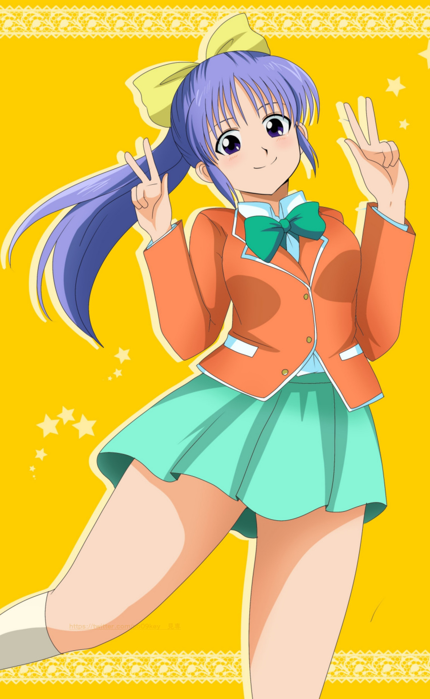 bow, bowtie, female, hair_bow, high_resolution, looking_at_viewer, nosaka_miho, pixiv_id_14867868