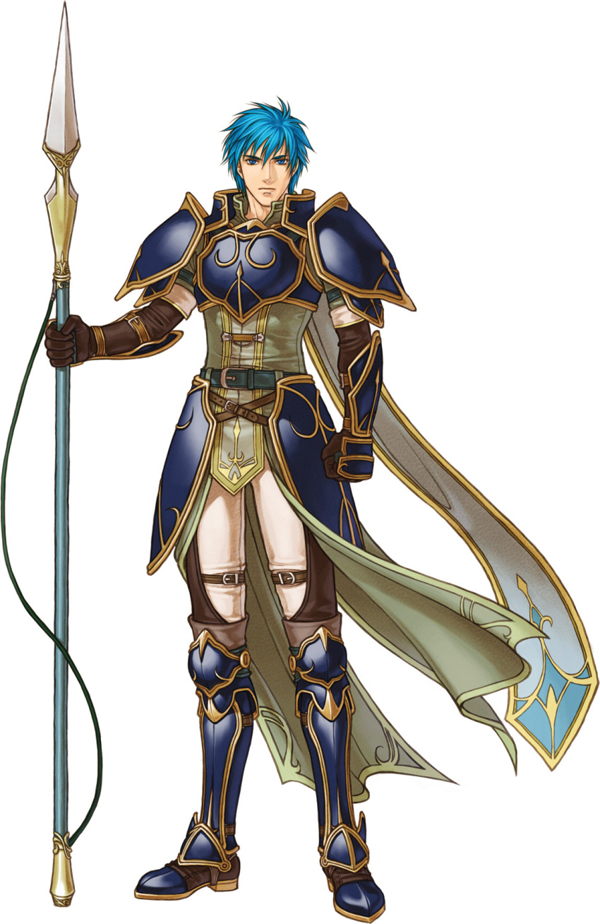 1boy, armor, armored_boots, blue_eyes, blue_hair, fire_emblem, fire_emblem:_akatsuki_no_megami, geoffrey_(fire_emblem)