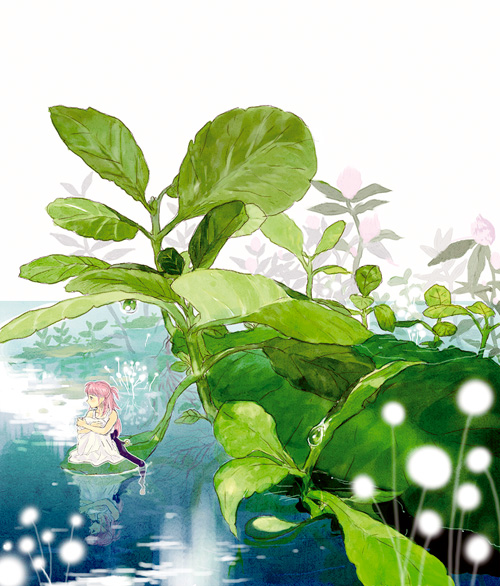 leaf, leaves, nature, ni-co, niko_(silent.whitesnow), original, pink_hair, scenery