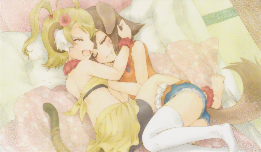 2girls, brown_hair, dog_ears, dog_girl, duo, etotama, etotama_-_eyecatcher, eyecatch