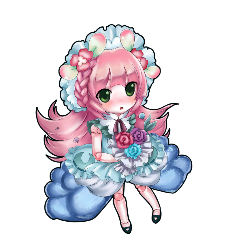 1:1_aspect_ratio, dress, female, flower, full_body, ghostrick_doll, green_eyes, hair_flower