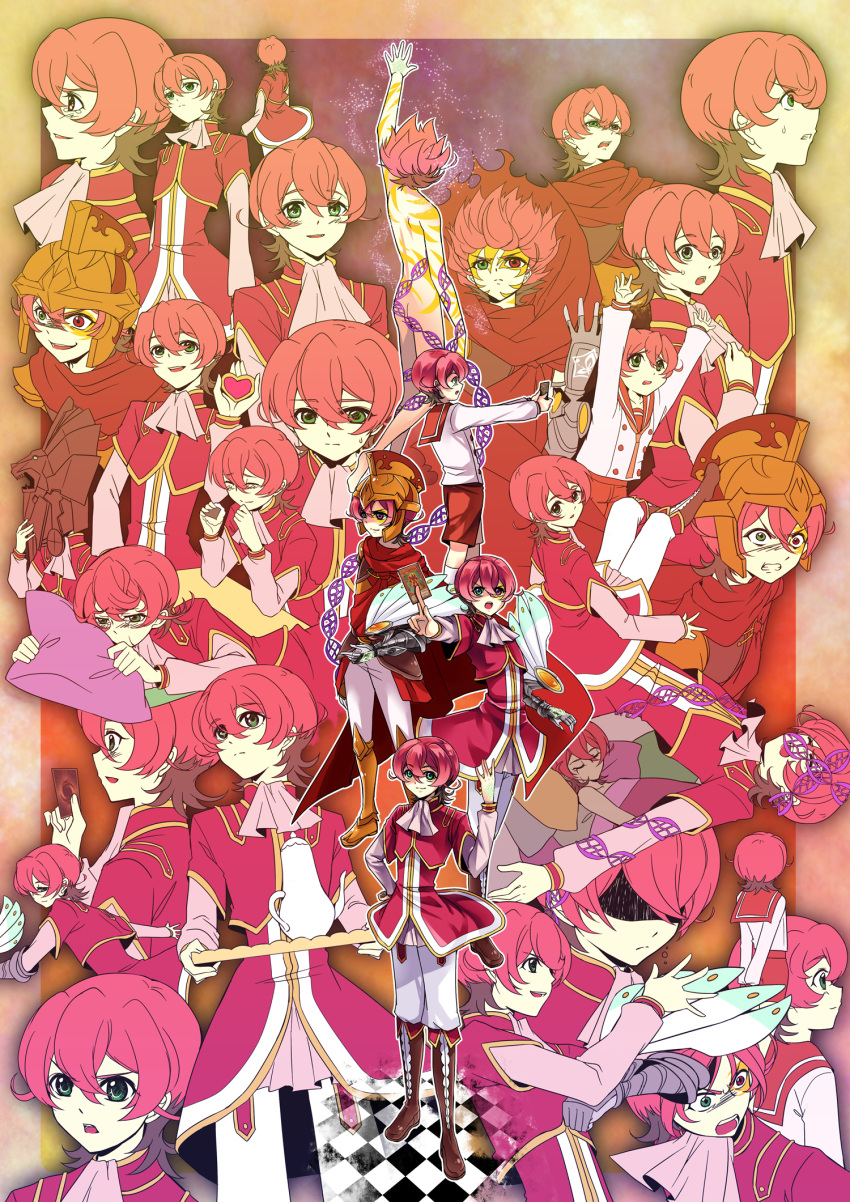 angry, ascot, ass, aw.h, back, brown_footwear, checkered, checkered_floor