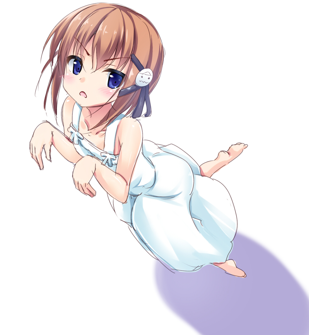 blue_eyes, brown_hair, dress, higashihongan_sanae, invaders_of_the_rokujyouma!?, short_hair, sundress, tsuefu