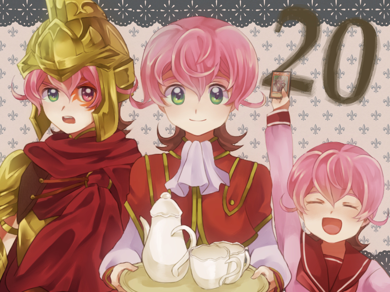 3boys, 4:3_aspect_ratio, 800x600_wallpaper, ascot, card, card_(object), child, closed_eyes
