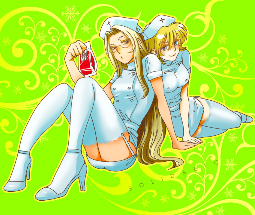 artist_name, blonde, female, hellsing, integra_hellsing, long_hair, glasses, seras_victoria