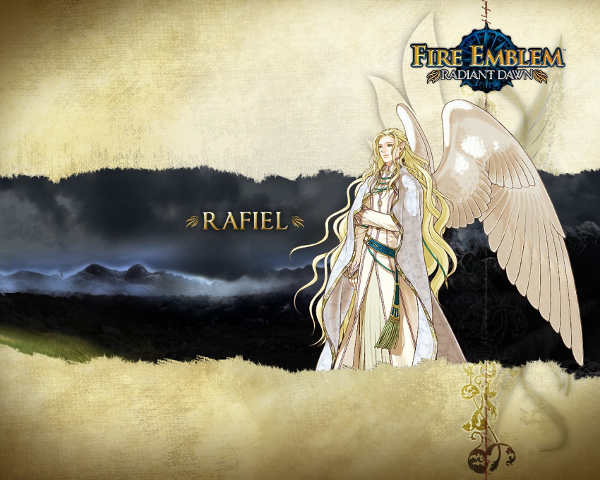 1boy, blonde_hair, feathered_wings, fire_emblem, fire_emblem:_akatsuki_no_megami, kita_senri, long_hair, rafiel
