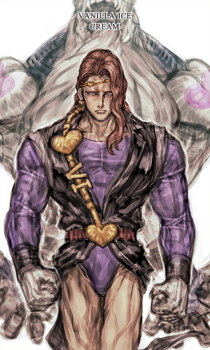 1boy, brown_hair, character_name, cream_(stand), gap_(pdmng), gloves, heart, jojo_no_kimyou_na_bouken