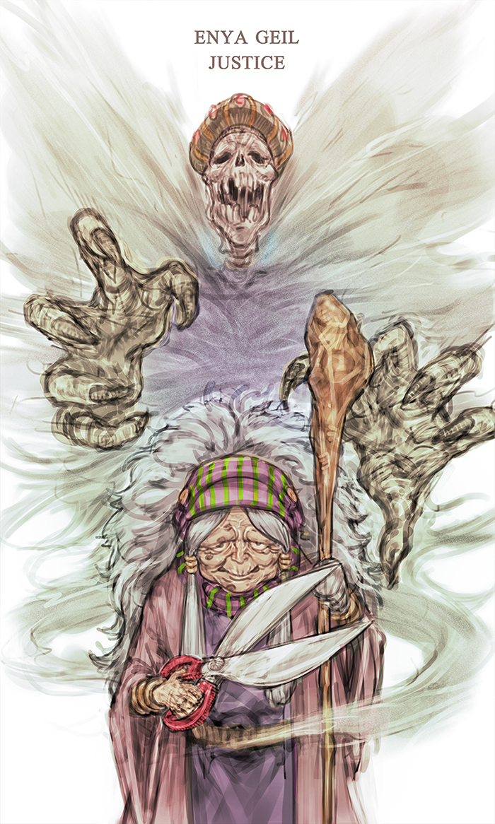 cane, character_name, enya_geil, gap_(pdmng), jojo_no_kimyou_na_bouken, justice_(stand), old_woman, stand_(jojo)