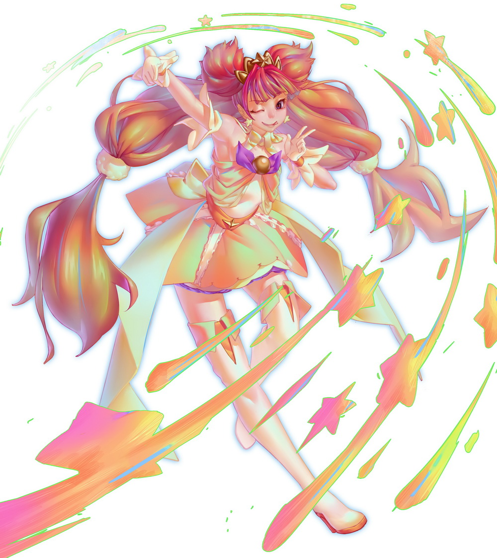 amanogawa_kirara, boots, breasts, crown, cure_twinkle, earrings, female, gloves
