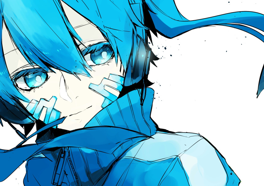 blue_eyes, blue_hair, ene, enomoto_takane, hasu_(pixiv_7769293), kagerou_project, long_hair, smile, twintails