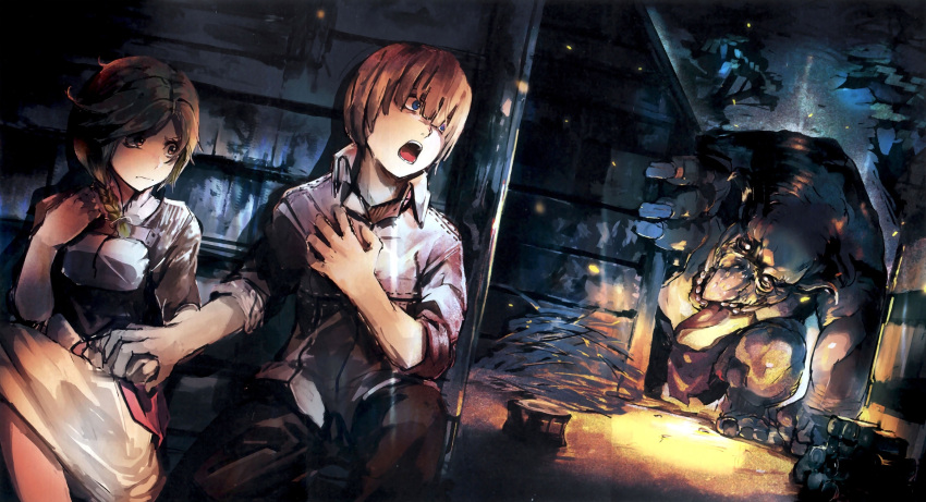 enri_emmot, hiding, highres, holding_hands, nfirea_bareare, overlord_(maruyama), so-bin, troll