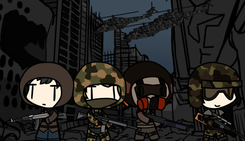 4boys, ak-74, ak-74m, assault_rifle, balaclava, broken, camouflage, chibi
