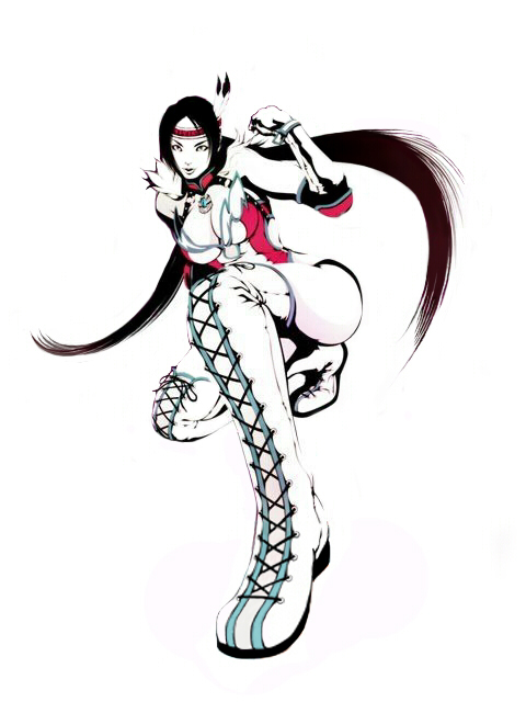1girl, bangs, boots, cross-laced_footwear, elbow_gloves, elbow_pads, feathers, fujisawa_tomio