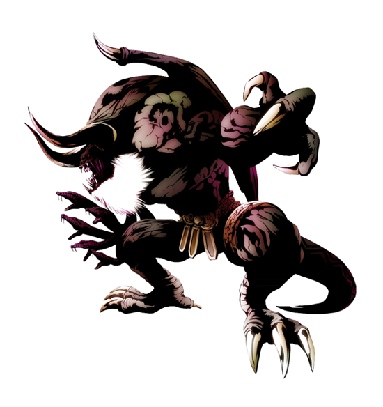 beard, black_sclera, claws, demon_wings, facial_hair, fangs, fujisawa_tomio, horns