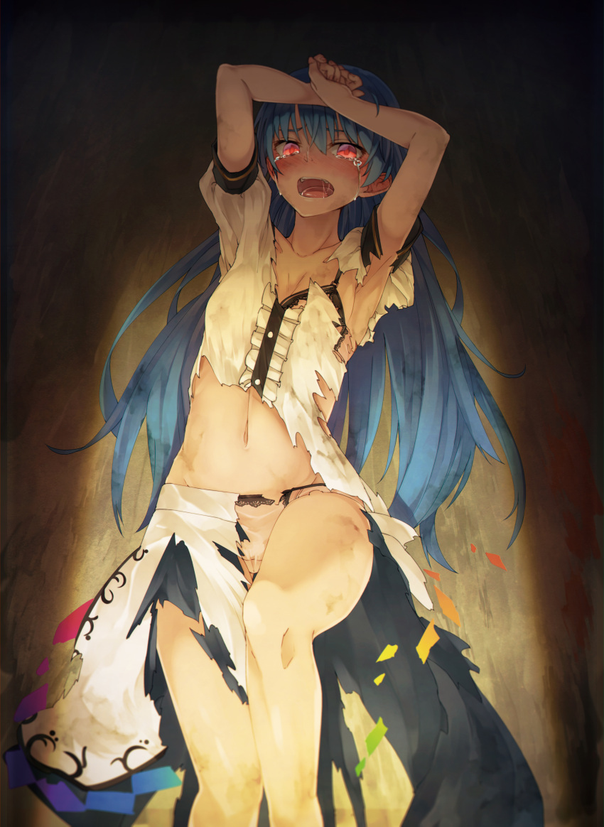 absurdres, boroe, dress, highres, hinanawi_tenshi, ibuki_notsu, pantyhose, shirt