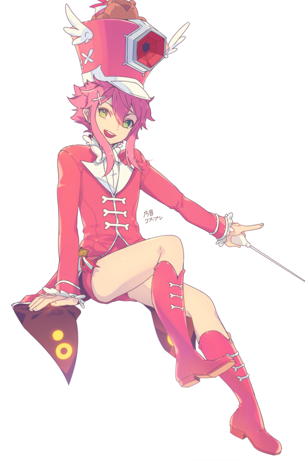 baton, boots, enk, green_eyes, hat, jakuzure_nonon, kill_la_kill, pink_hair