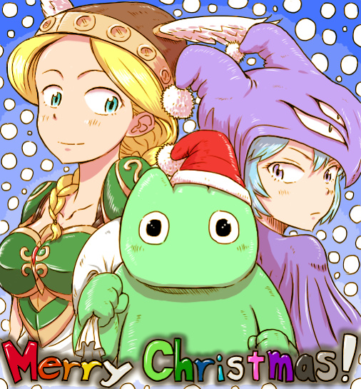 2girls, aqua_eyes, armor, armored_dress, blonde_hair, blue_hair, blush, braid