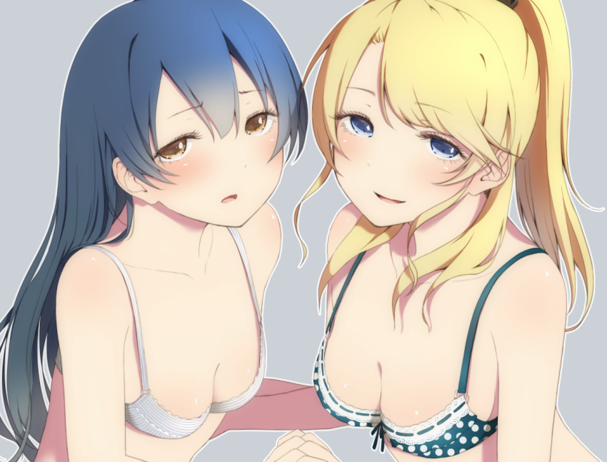 ayase_eli, bare_shoulders, bikini, blonde_hair, blue_eyes, blue_hair, love_live!_school_idol_project, mashimaru_(muzikluva)