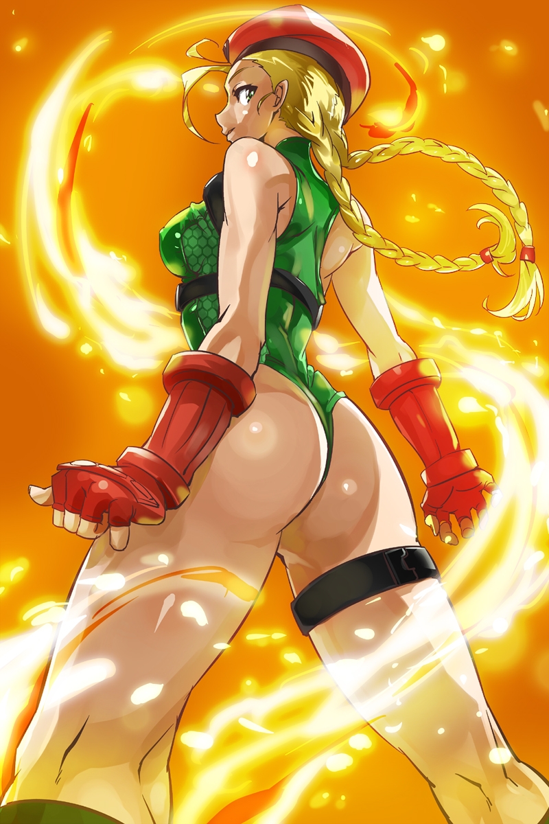 1girl, blonde_hair, braid, cammy_white, fingerless_gloves, gloves, hat, highres