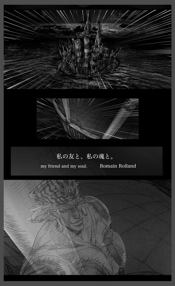 comic, english, esidisi, ghost, jojo_no_kimyou_na_bouken, m-goro, monochrome, night