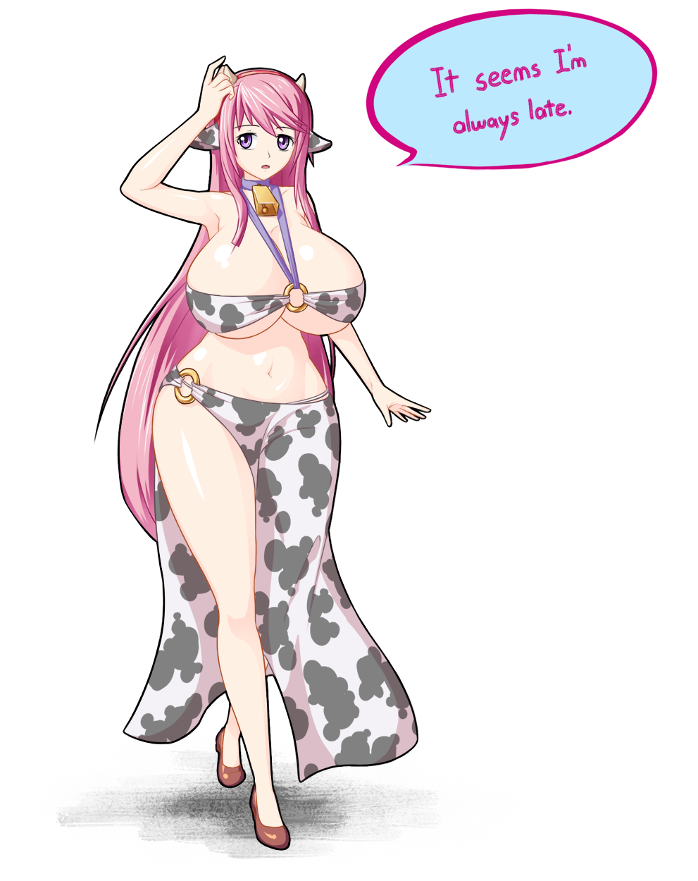 1girl, animal_ears, bell, bell_collar, bikini, breasts, cleavage, collar