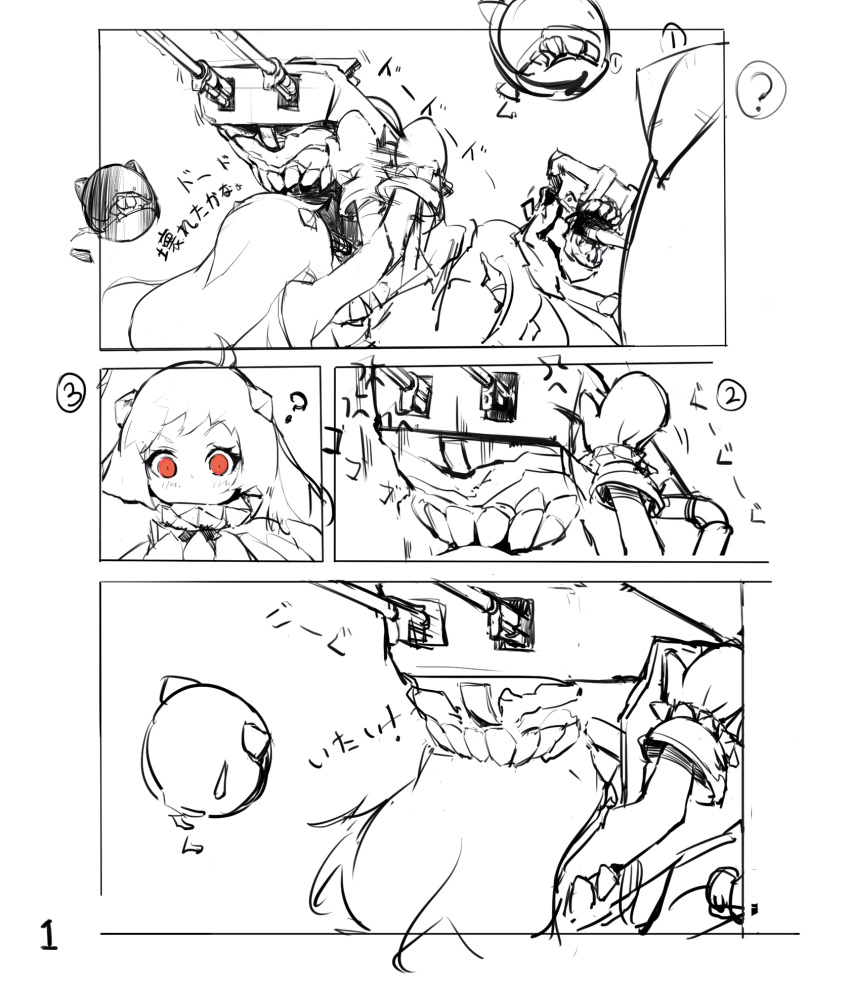 1girl, 4koma, ?, ahoge, anger_vein, angry, comic, commentary_request