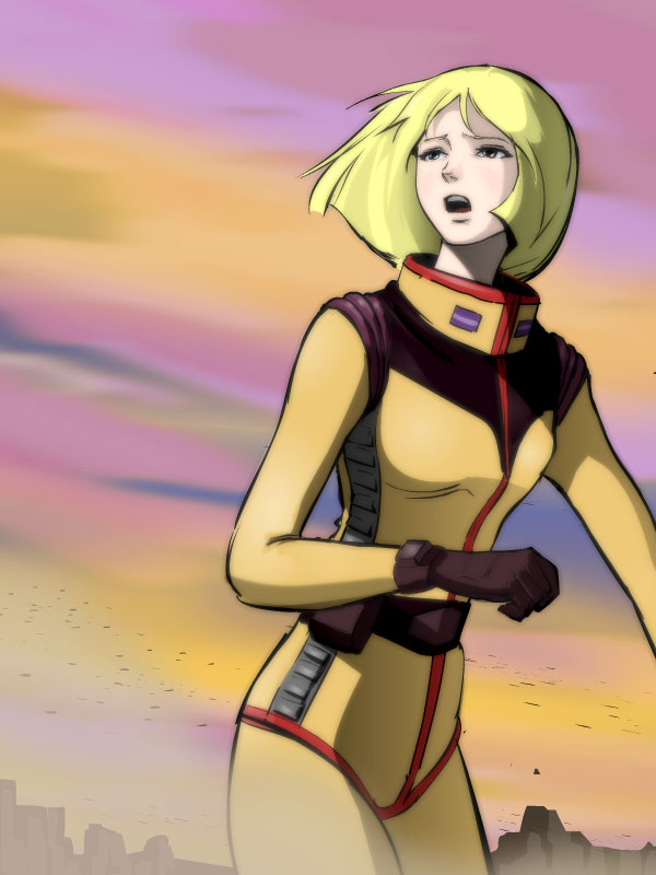 blonde_hair, gundam, mobile_suit_gundam, nippori_honsha, pilot_suit, sayla_mass, solo